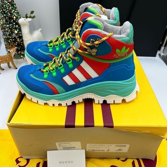 Men’s Gucci, X Adidas, leather training boots size 9, made in Italy - Picture 6 of 11